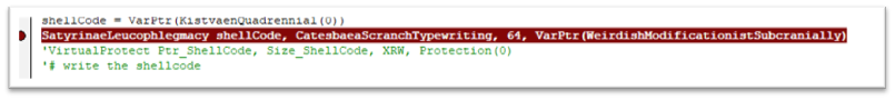 Figure 10- Code of VirtualProtect