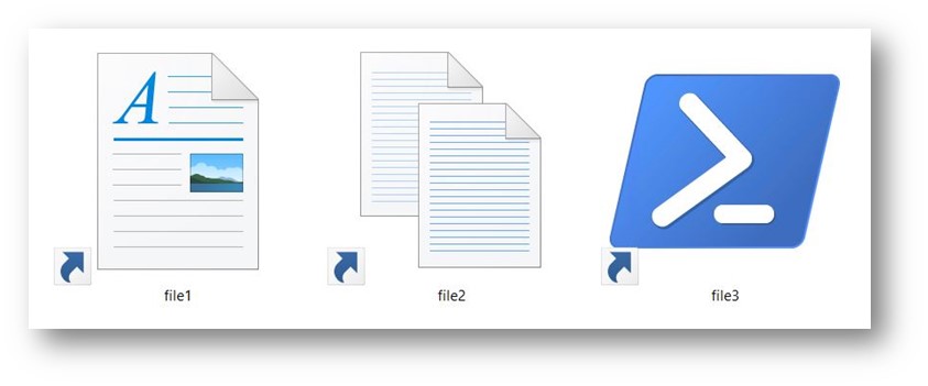 Figure 2 _ LNK files as seen by a normal user