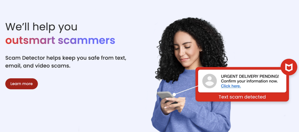 McAfee's Scam Detector lets you know when delivery messages are scams.