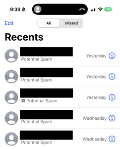 The familiar site of a phone inbox full of spam calls