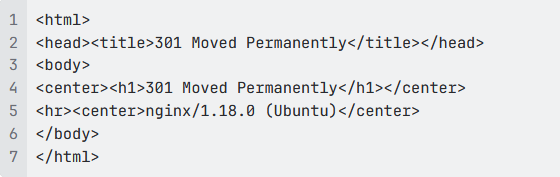 Figure 12: 301 Response from the server 