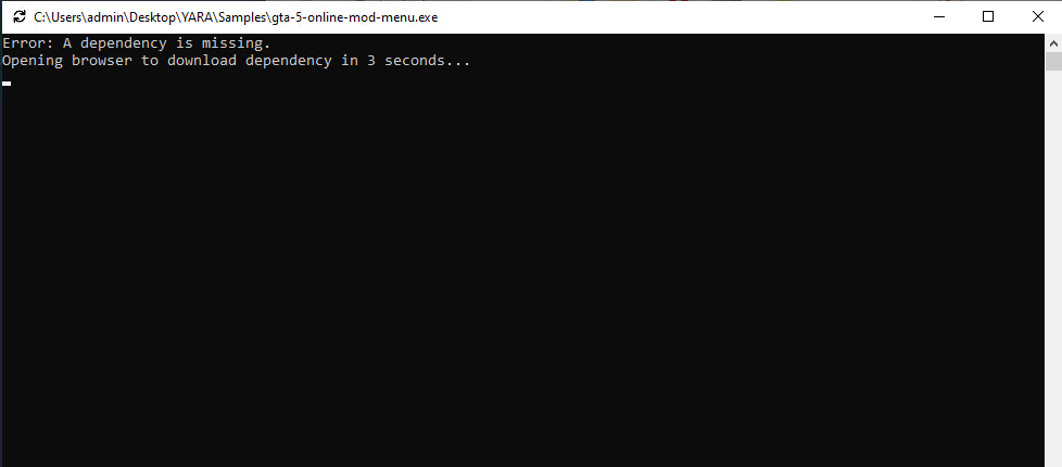 Figure 6: Command Prompt misinforming the user 
