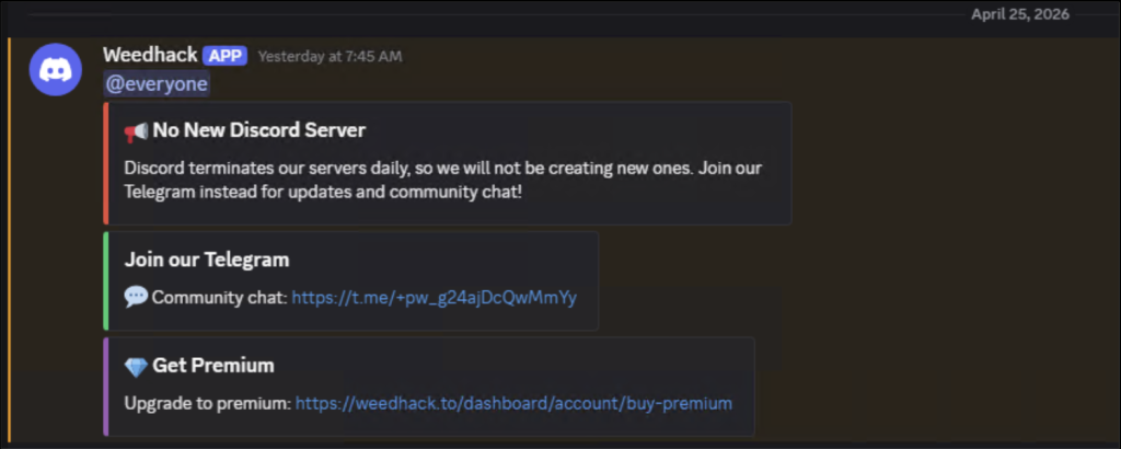 Figure 18: Discord announcement 