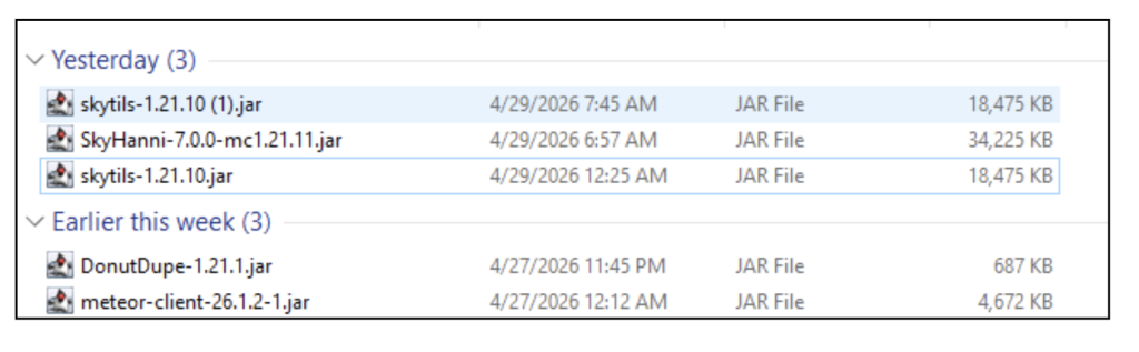 Figure 21: Malicious Jar files spreading Weedhack 