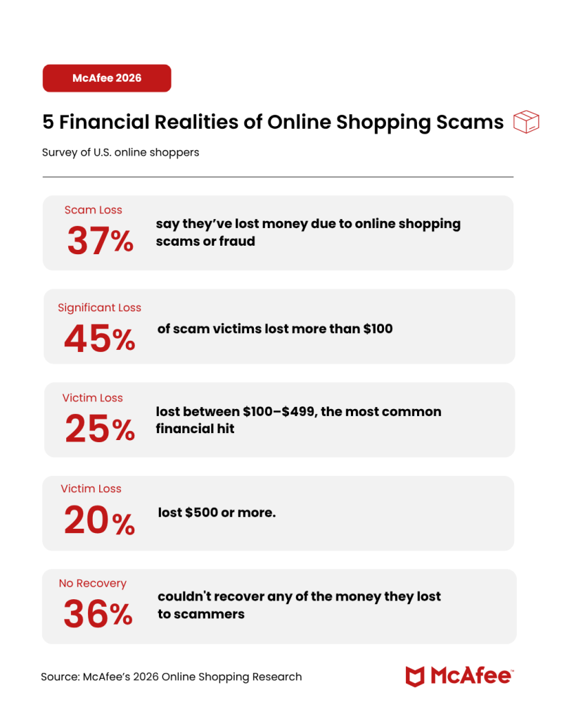 5 financial realities of online shopping scams infographic