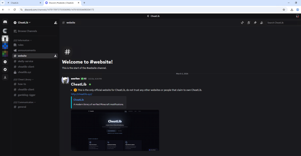 Figure 24: CheatLib Discord Channel 