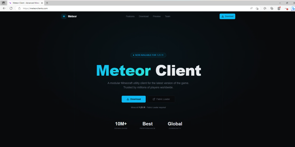 Figure 25: Meteor Client’s landing page 
