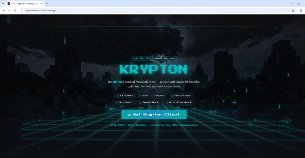 Figure 31: Krypton’s Landing Page 