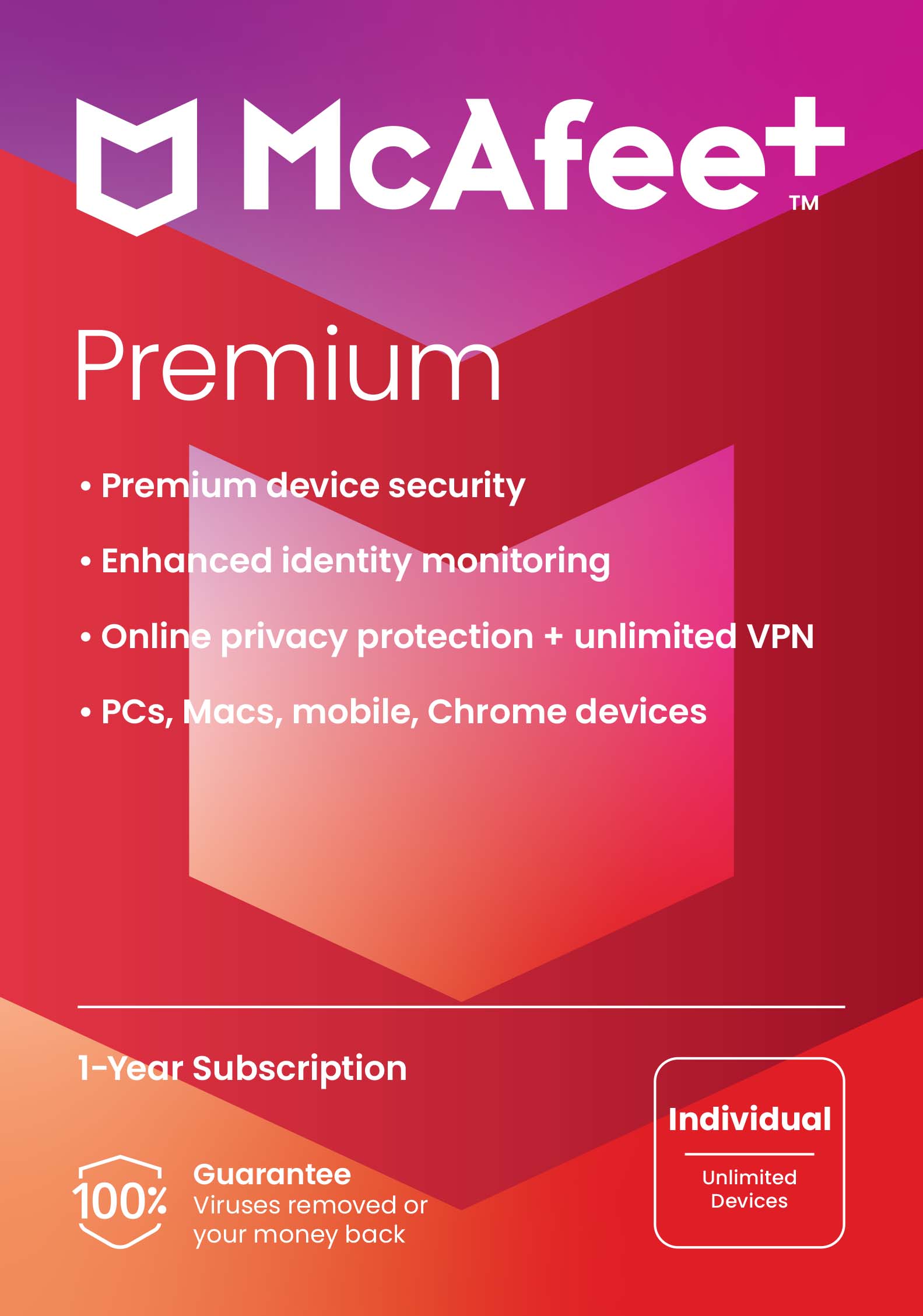 McAfee+™ Premium Individual - Unlimited Devices - 1-Year Subscription