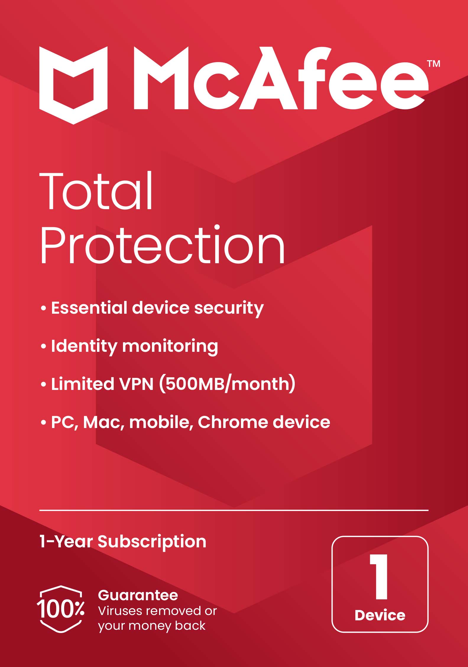 McAfee™ Basic – 1 Device – 1 Year Subscription