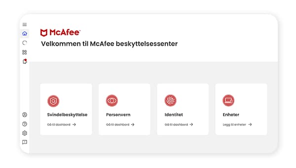 McAfee beskyttelsessenter