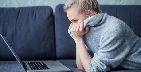 Woman checking a possible information leak